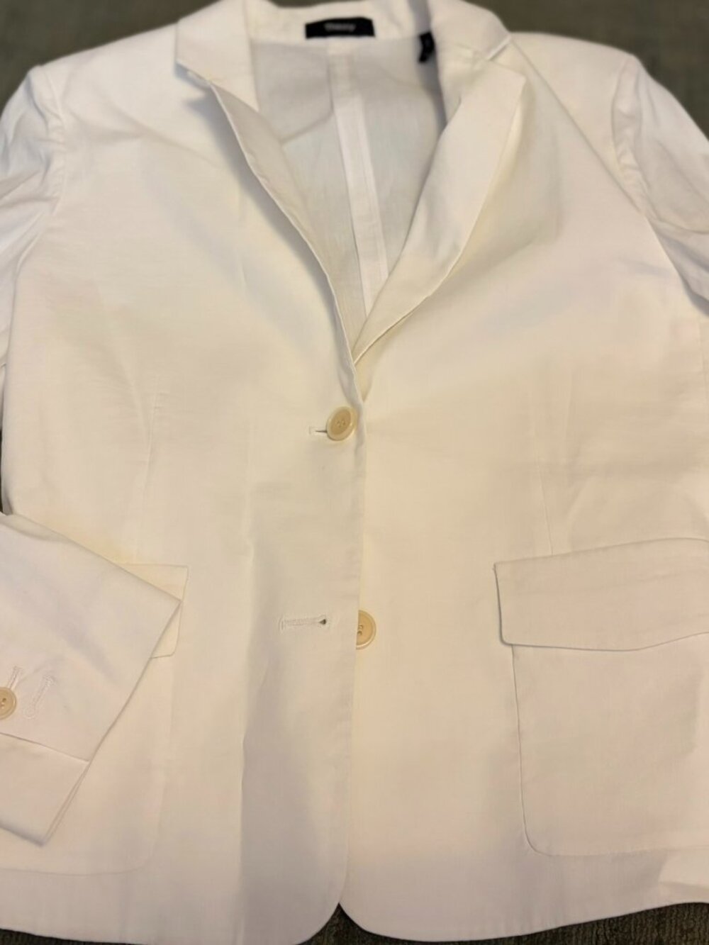 Theory White Lightweight Stretch Linen Blazer Jacket Size 8
